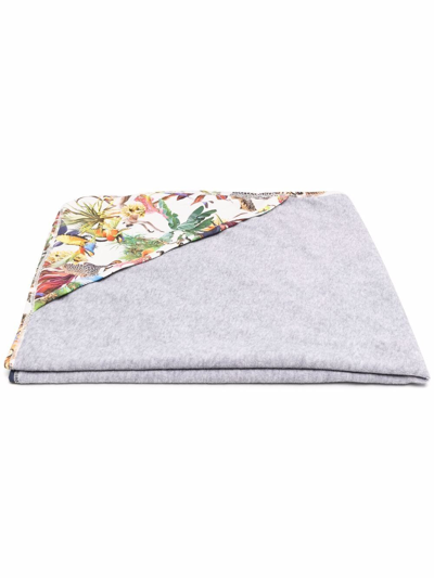 Molo Botanical-print Organic-cotton Towel In Grey
