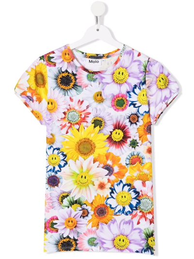 Molo Teen Floral-print Organic-cotton T-shirt In Multi