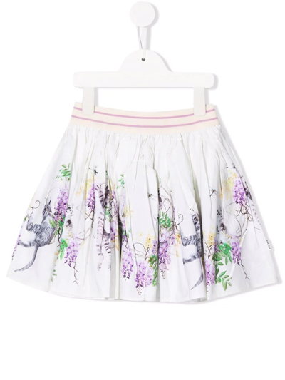 Molo Kids' Floral-print Organic-cotton Skirt In Giallo