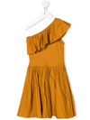 Molo Teen Ruffled Organic-cotton Dress In Yellow