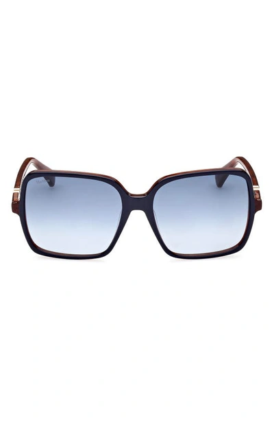 Max Mara 60mm Gradient Square Sunglasses In Blue