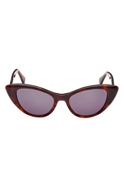 Max Mara Tortoiseshell-effect Cat-eye Sunglasses In Brown