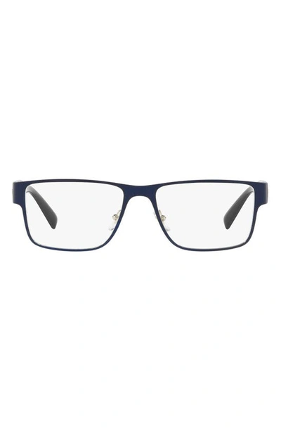 Versace 55mm Rectangular Optical Glasses In Blue/ Demo Lens
