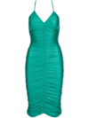 Alexander Wang Ruched Bodycon Midi-dress In Green