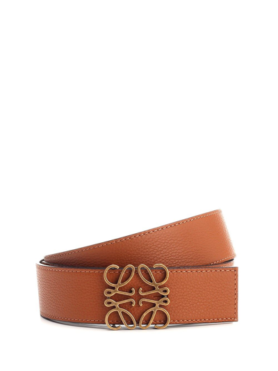 Loewe 3.5cm Anagram Reversible Leather Belt In Brown