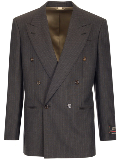 Gucci Double Breasted Jacket In Black