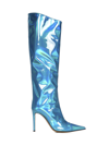 Alexandre Vauthier Metropolis Tall Metallic Boots Turquoise In Light Blue