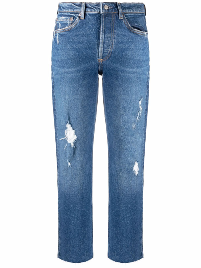 Boyish High Waist Denim Jeans In Blue