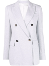 Brunello Cucinelli Double-breasted Tailored Blazer In Grau