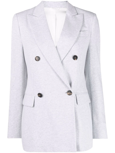 Brunello Cucinelli Double-breasted Tailored Blazer In Grau
