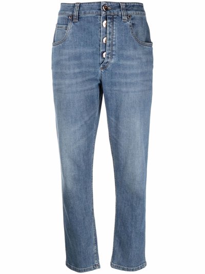 Brunello Cucinelli Mid-rise Straight-leg Jeans In Blau