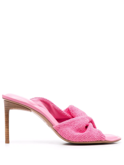 Jacquemus Les Mules Bagnu Sandals In Pink Leather