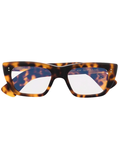 Lesca Tortoise Square-frame Glasses