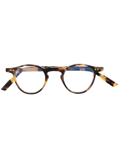 Lesca Tortoise Round-frame Glasses
