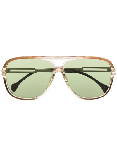 Gucci Pilot-frame Sunglasses In Gold