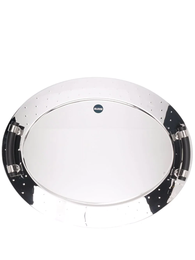 Alessi Polished-effect Oval Tray In Silber