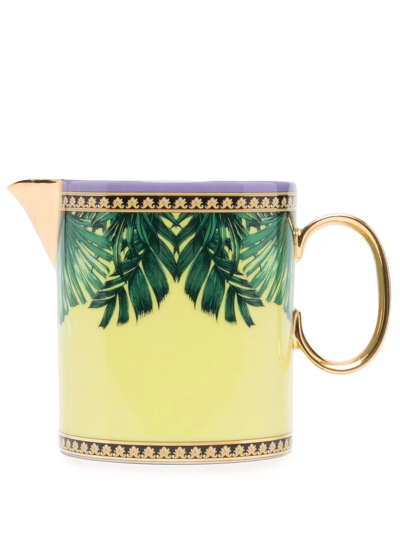 Versace Tropical-print Panelled Mug In Gelb