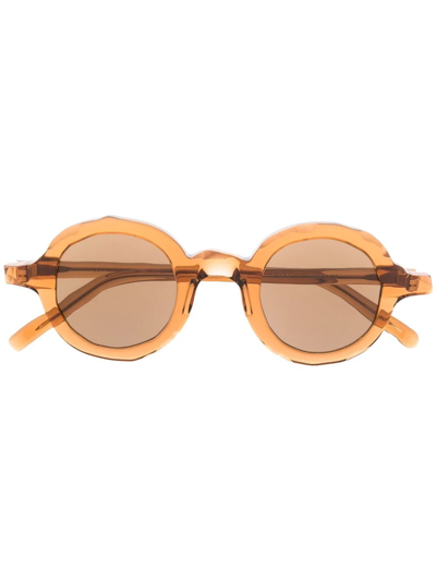 Masahiromaruyama Round-frame Sunglasses In Braun