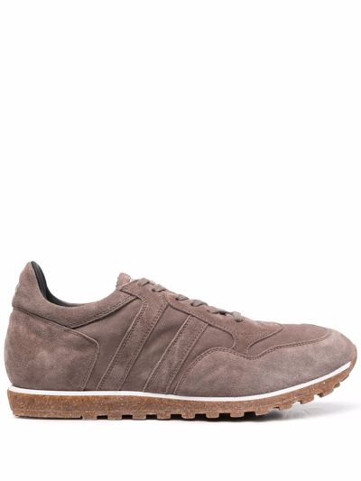 Alberto Fasciani Panelled Lace-up Sneakers In Braun