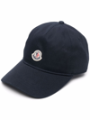 Moncler Logo Patched Baseball Cap In Blue