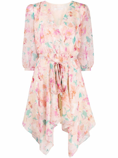 Patrizia Pepe Maxi Blooming Rose-print Mini Dress In Multi