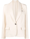 Brunello Cucinelli Single-breasted Blazer In Nude