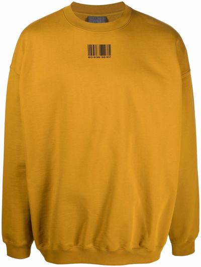 Vtmnts Barcode-detail Crew Neck Sweatshirt In Gelb