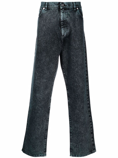 Vtmnts Acid Wash Cotton Denim Straight Jeans In Gray