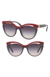 Miu Miu 55mm Cat Eye Sunglasses In Bordeaux Gradient