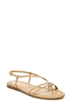 Veronica Beard Soia Metallic Braided Flat Slingback Sandals In Sand