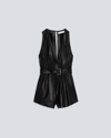Iro Garissa Leather Short Jumpsuit In Black
