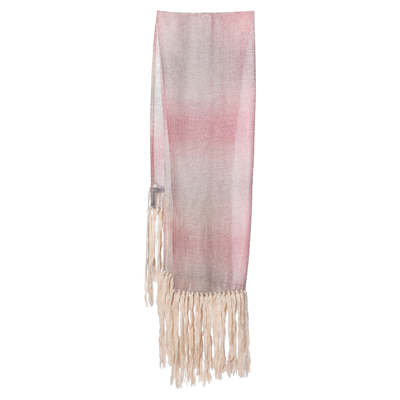 Pre-owned Emporio Armani Ombre Mohair & Silk Fringed Scarf In Multicolor