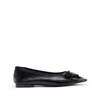 Schutz Arissa Point-toe Leather Ballet Flats In Black