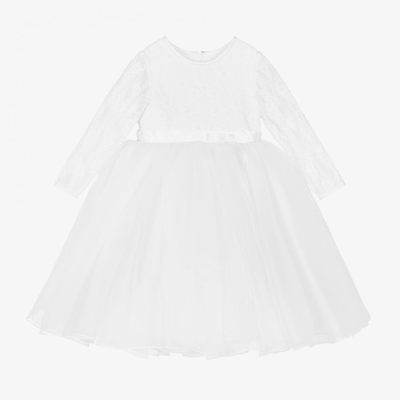 Sarah Louise Kids' Girls White Organza Dress