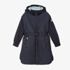 MONCLER GIRLS NAVY BLUE QUILTED COAT