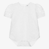 THE TINY UNIVERSE GIRLS WHITE FLORAL LACE BODYSUIT