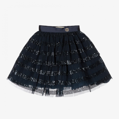 Elie Saab Babies' Girls Blue Pleated Tulle Skirt