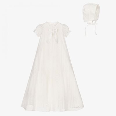 Sarah Louise Babies' Girls Ivory Lace Ceremony Gown Set