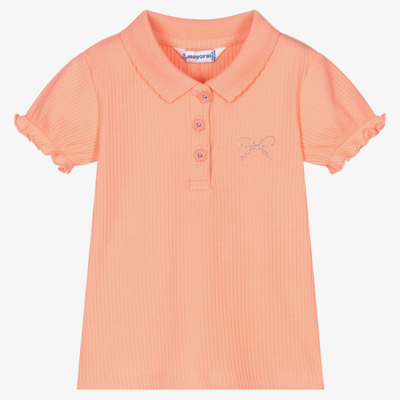 Mayoral Babies' Girls Orange Cotton Polo Shirt