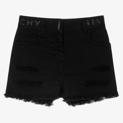 Givenchy Babies' Girls Black Cotton Logo Shorts