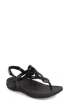 Rockport Ramona Womens Slingback Open-toe Thong Sandals In Black Faux Patent Leather
