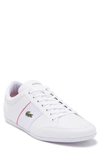 Lacoste Nivolor Leather Sneaker In Wht/red