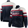 Mitchell & Ness Men's  Navy, Red Minnesota Twins Big And Tall Coaches Satin Full-snap Jacket In Navy