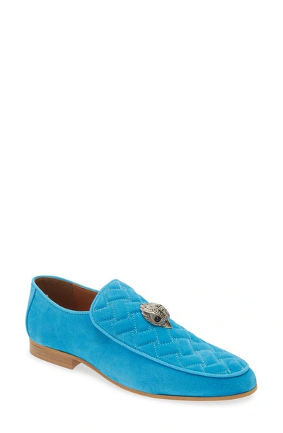 Kurt Geiger Men's Hugh Eagle Head Quilted Slip On Loafers In Blue