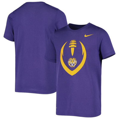 Nike Kids' Lsu Tigers Big Boys Icon T-shirt In Purple