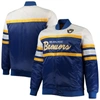 MITCHELL & NESS MITCHELL & NESS ROYAL/GOLD MILWAUKEE BREWERS BIG & TALL COACHES SATIN FULL-SNAP JACKET