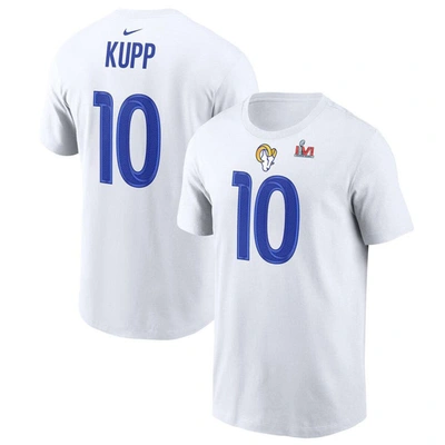 Nike Men's  Cooper Kupp White Los Angeles Ramssuper Bowl Lvi Bound Name And Number T-shirt