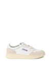 Autry 'medalist' White Low Top Sneakers With Beige Suede Details In White
