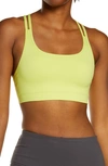 Zella Seamless Strappy Sports Bra In Green Blaze