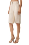 Burberry Monogram Motif Wool Tailored Shorts In Buttermilk Beige
